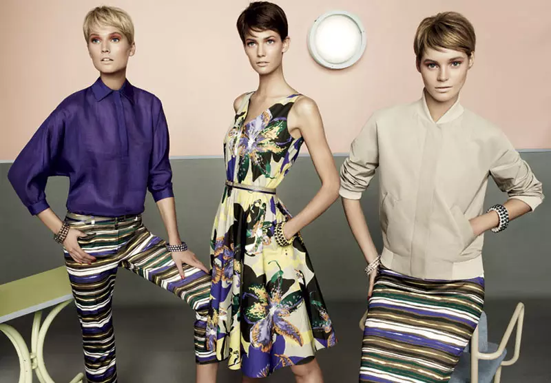 Toni Garrn, Kendra Spears සහ Juju Ivanyuk Max Mara Studio Spring 2013 ව්‍යාපාරය සඳහා Retro Chic වේ