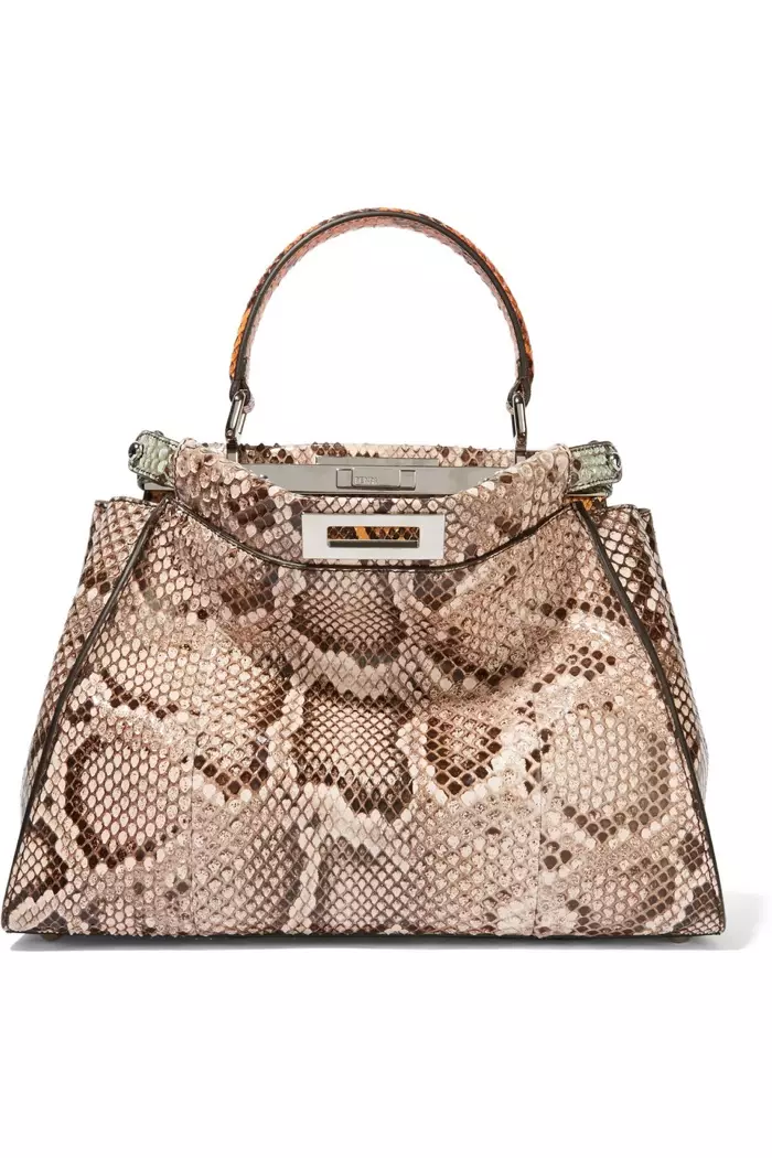 Borsa shopping Fendi Peekaboo medio in pitone