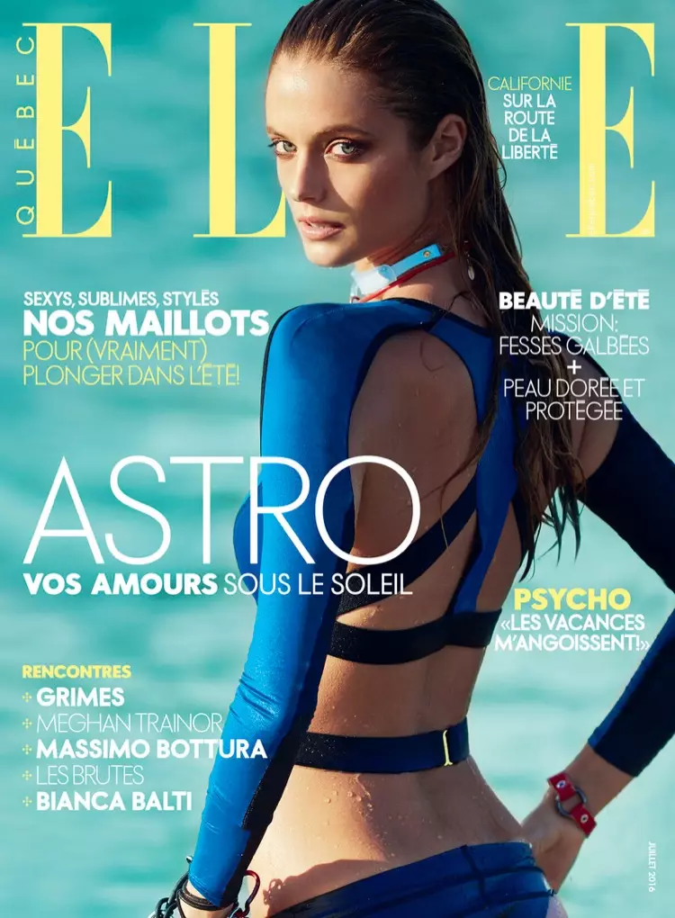 ELLE Canada ජූලි 2016 කවරයේ Kate Bock