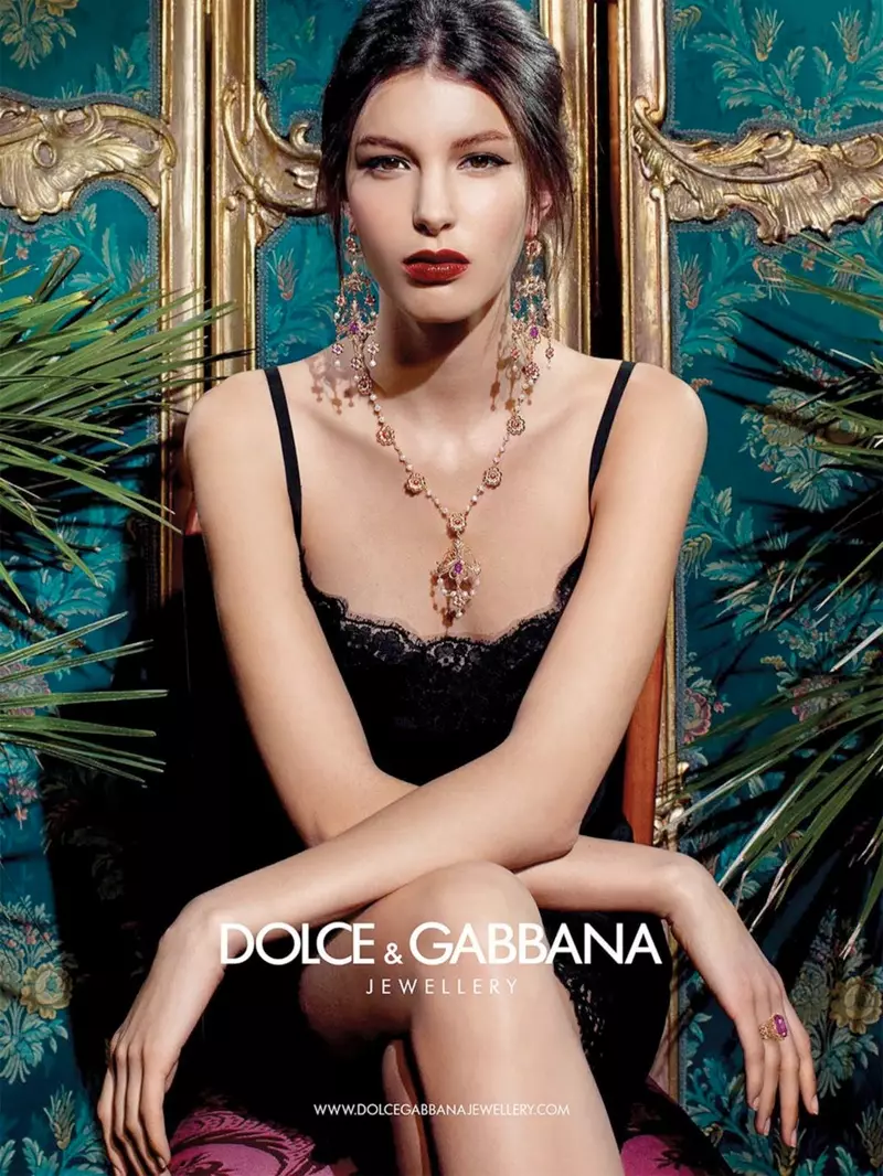 Kate King Stars in Dolce & Gabbana Baroque Jewelry 2013 Campaign