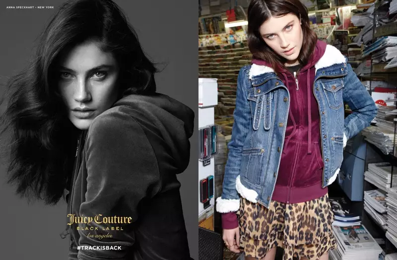 Anna Speckhart သည် Juicy Couture ၏ ဆောင်းဦးရာသီ 2016 လှုပ်ရှားမှုတွင် ပါဝင်သရုပ်ဆောင်ထားသည်။