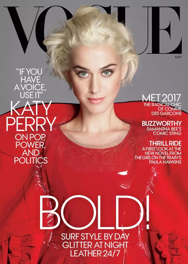 Sessão de fotos da capa da revista Katy Perry Vogue de maio de 2017