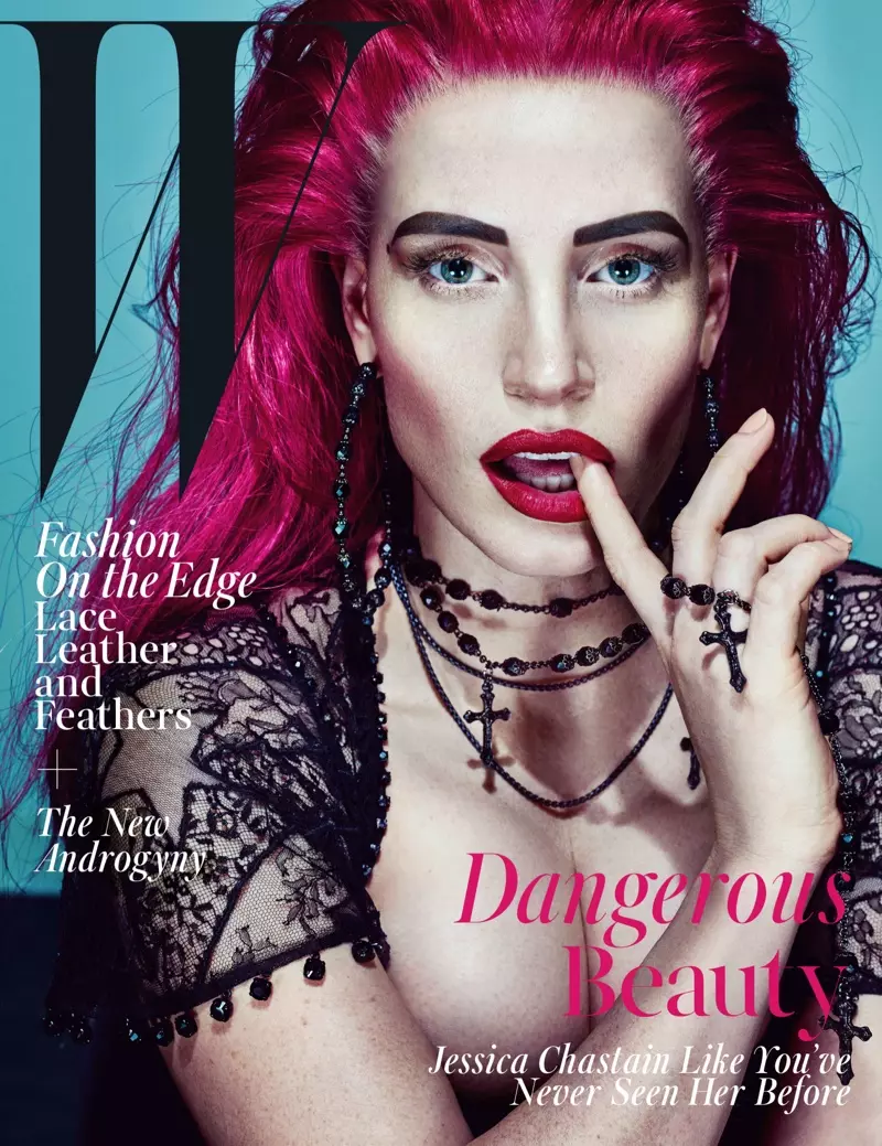 Jessica Chastain บน W Magazine พฤศจิกายน 2015 ปก