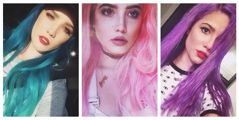 Gaya Rambut Halsey: Poto Rambut Biru, Pink & Ungu