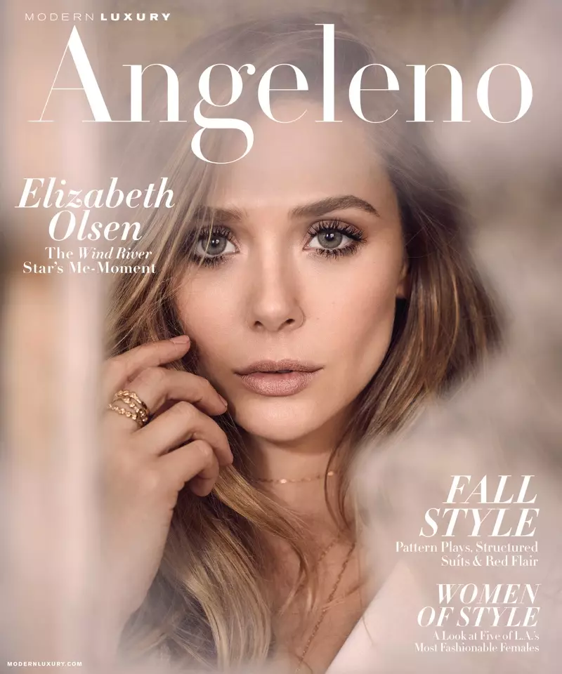 Elizabeth Olsen 2017 m. rugsėjo mėn. Angeleno viršelyje