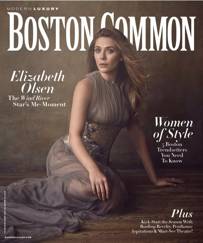 นักแสดงหญิง Elizabeth Olsen เกี่ยวกับ Boston Common กันยายน 2017 Cover