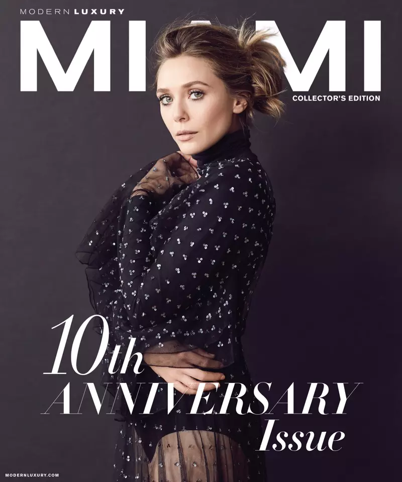 Elizabeth Olsen เกี่ยวกับ Modern Luxury Miami กันยายน 2017 Cover