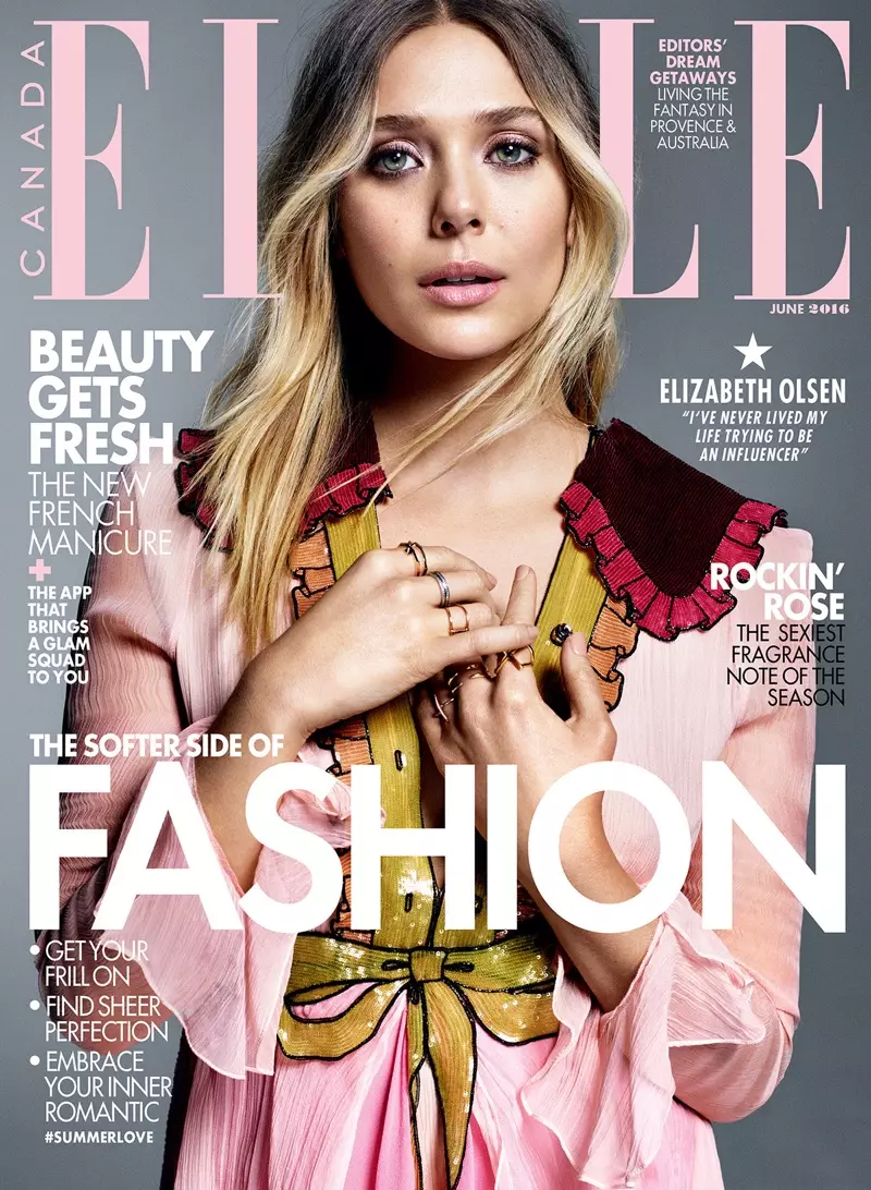 ELLE கனடா ஜூன் 2016 அட்டையில் எலிசபெத் ஓல்சன்