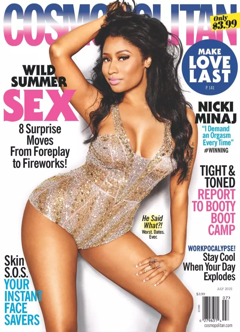 Nicki Minaj bergê kovara Cosmopolitan a Tîrmeha 2015-an dixemilîne