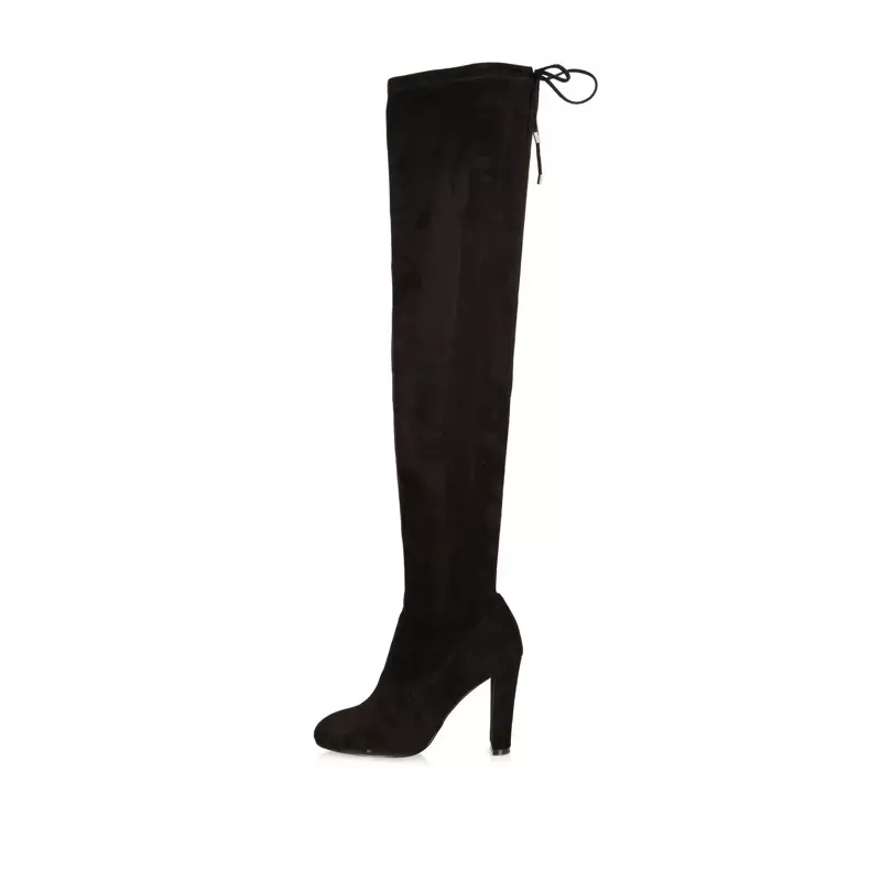 River Island Black Over-the-Knee Heel Boots