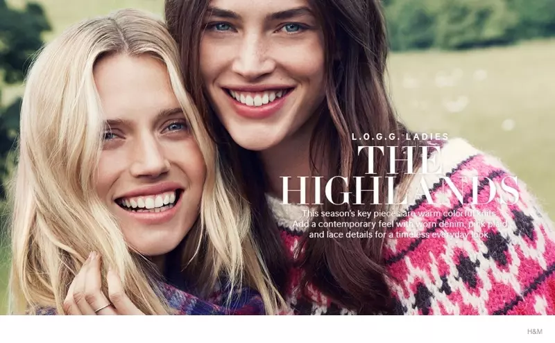 Cato Van Ee & Crista Cober nosita barvita jesenska oblačila za H&M