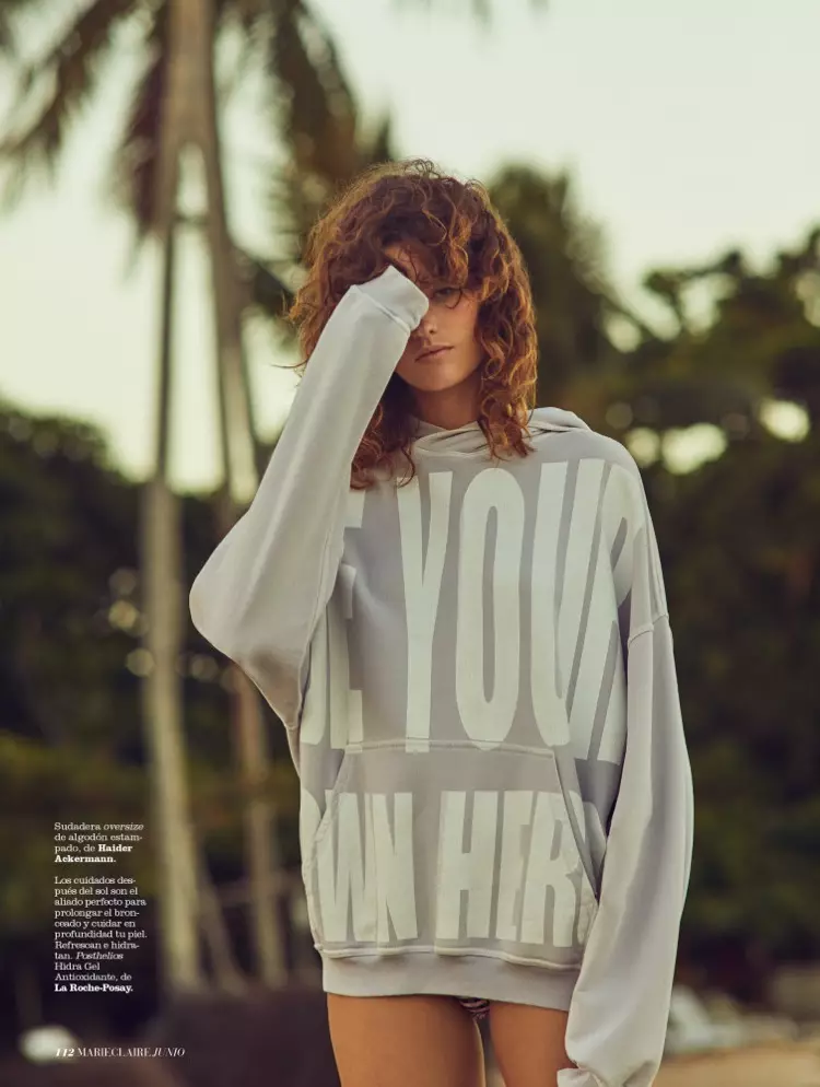 Montana Cox นางแบบ Glam Beach Styles ใน Marie Claire ประเทศสเปน