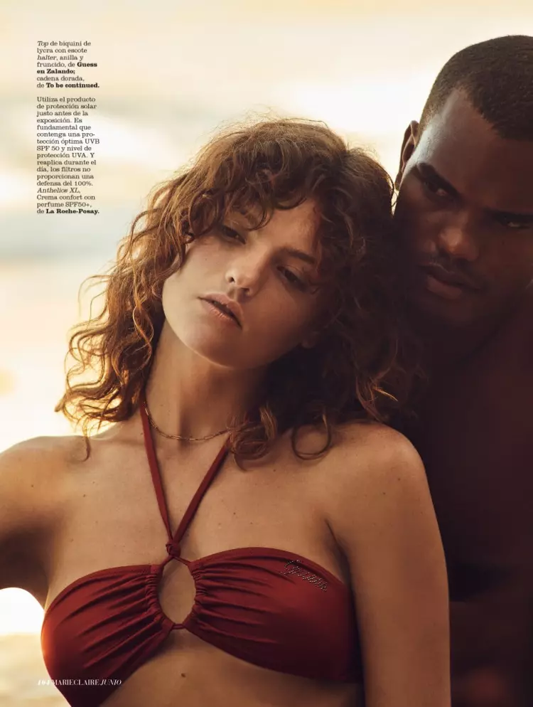 Montana Cox Models Glam Beach Styles í Marie Claire Spáni