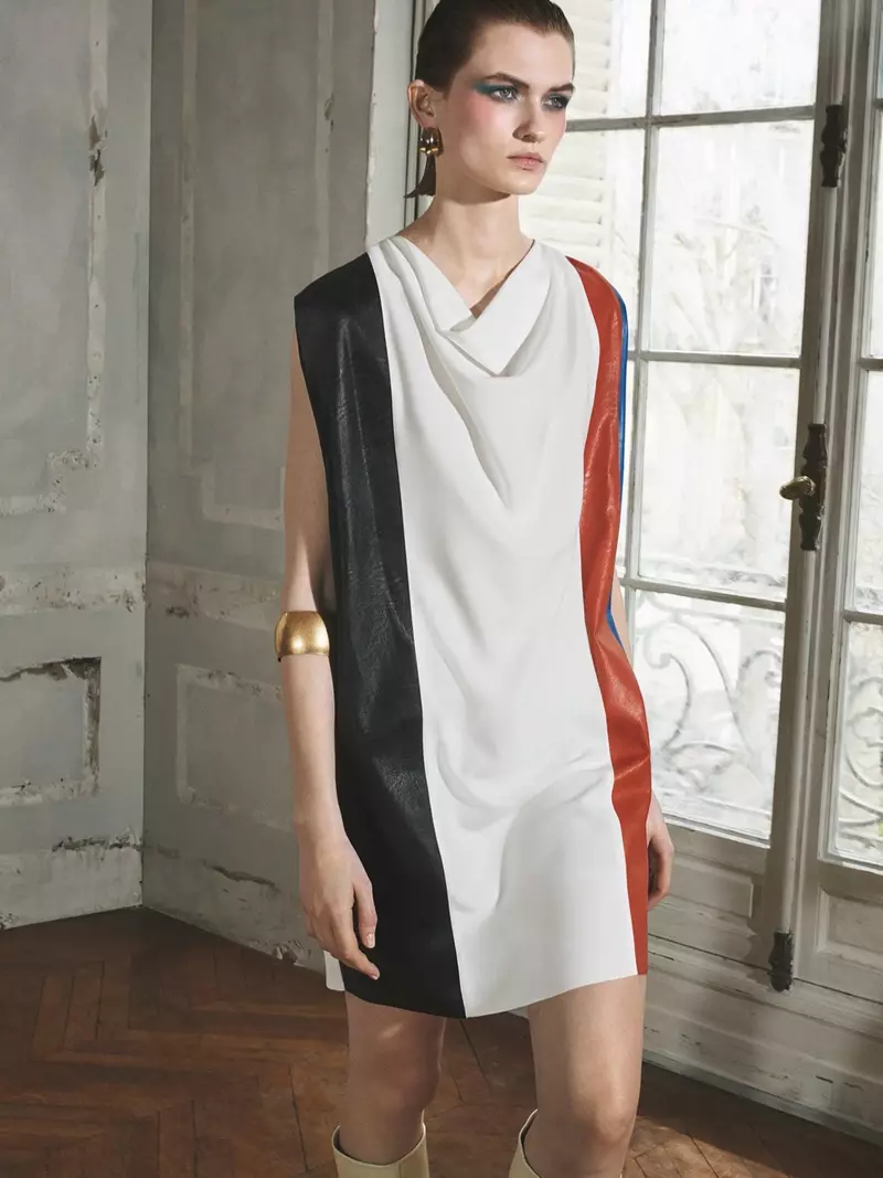 Zara Colorblock Dress ແລະຕຸ້ມຫູ Hoop ສອງໂຕນ