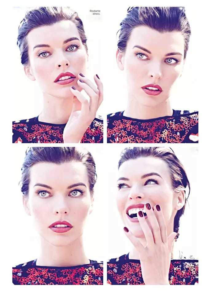 Milla Jovovich Evokes Maximum Grace for Flare October 2012 by Max Abadian