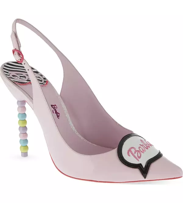 Sophia Webster x Barbie Tyra Patent Slingback Heels ကို £405.00 ဖြင့် ရနိုင်ပါသည်။