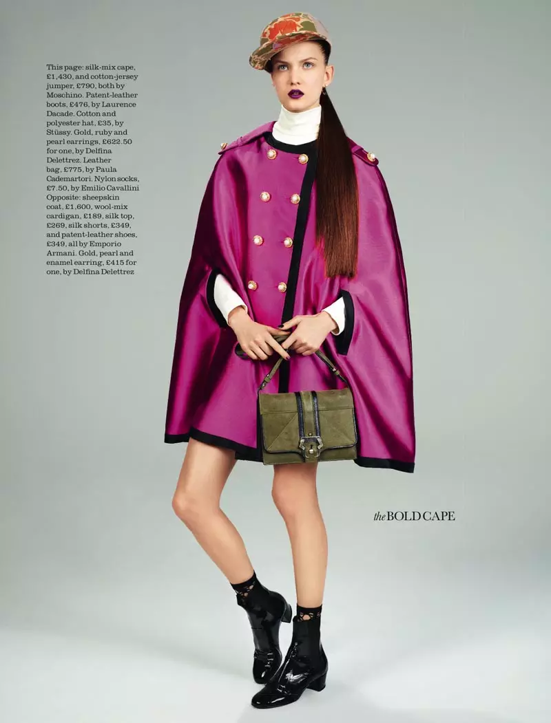 Nakuha ni David Vasiljevic si Nadine Ponce sa Fall Staples para sa Elle UK Agosto 2012