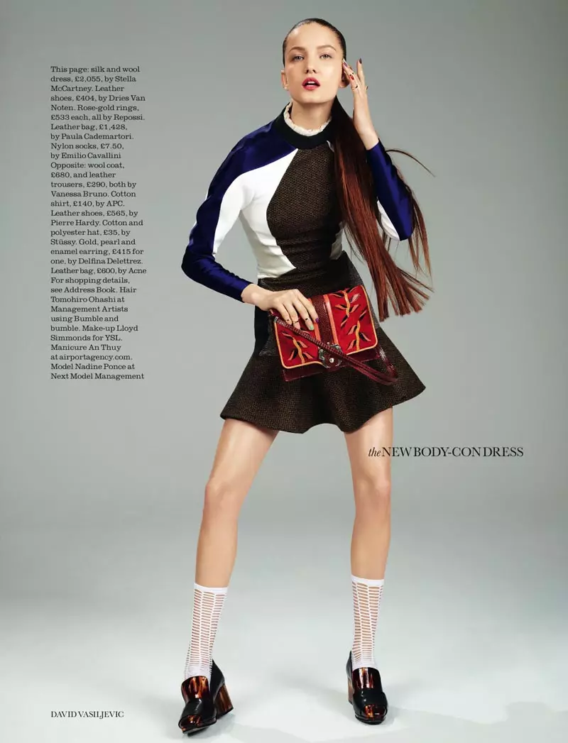 Nakuha ni David Vasiljevic si Nadine Ponce sa Fall Staples para sa Elle UK Agosto 2012