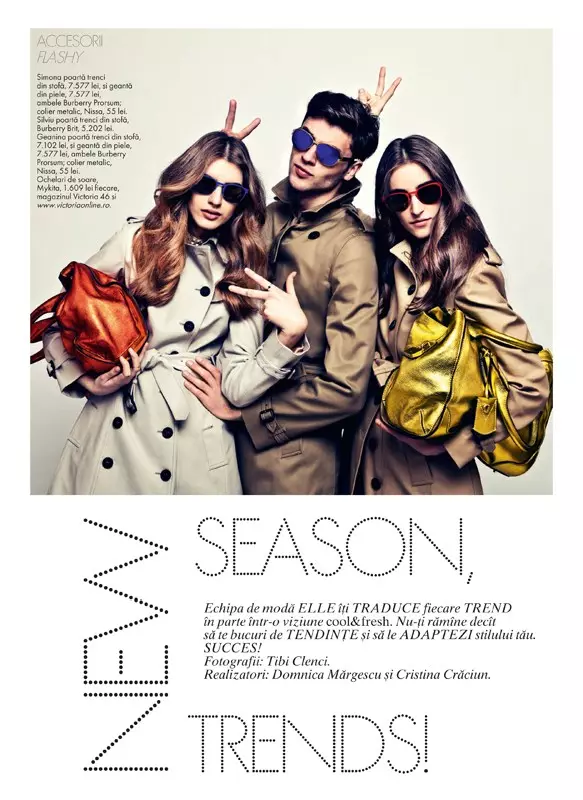 Elle Romania presenta as tendencias de primavera no número de marzo, rodada por Tibi Clenci