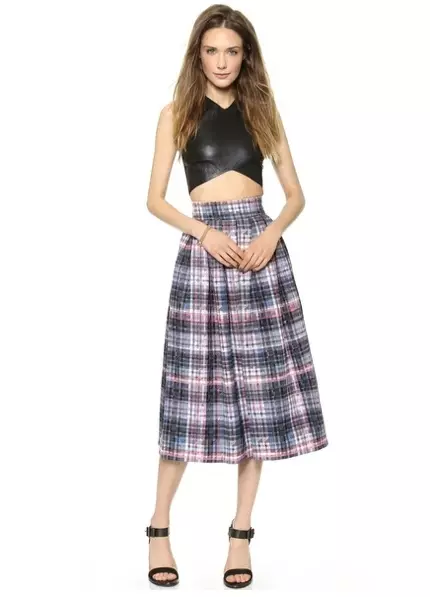 Rok Plaid Pleat Gaya & Pantun