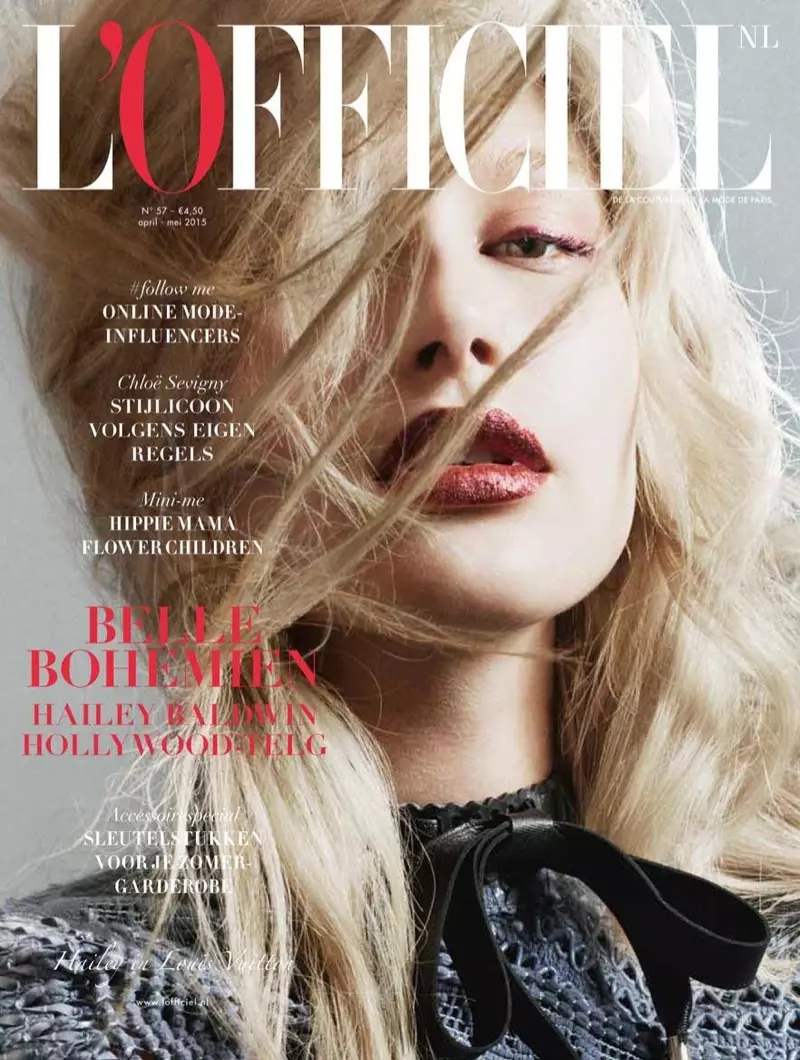 کاورهای Hailey Baldwin Lands 5 L’Officiel Netherlands