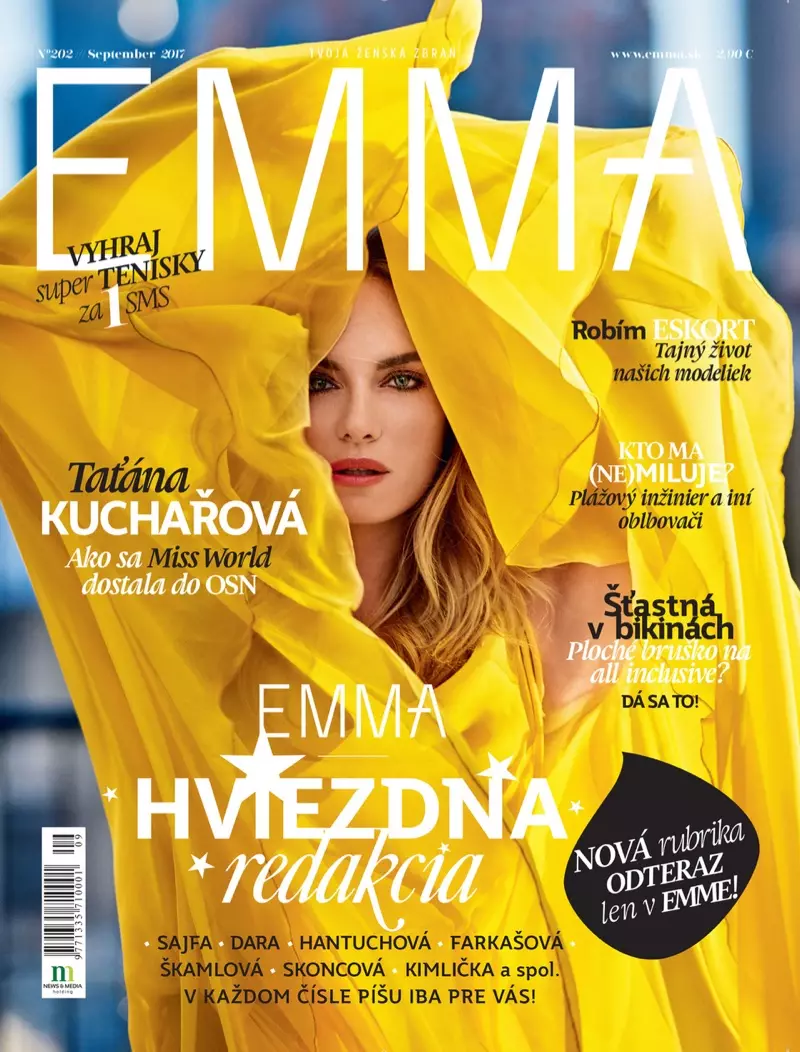 Tatana Kucharova posa com vestidos de sonho para a revista Emma