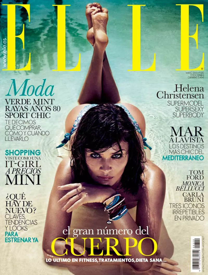 Helena Christensen Sizzles for Xavi Gordo in Elle Spain's May 2013 Cover Shoot