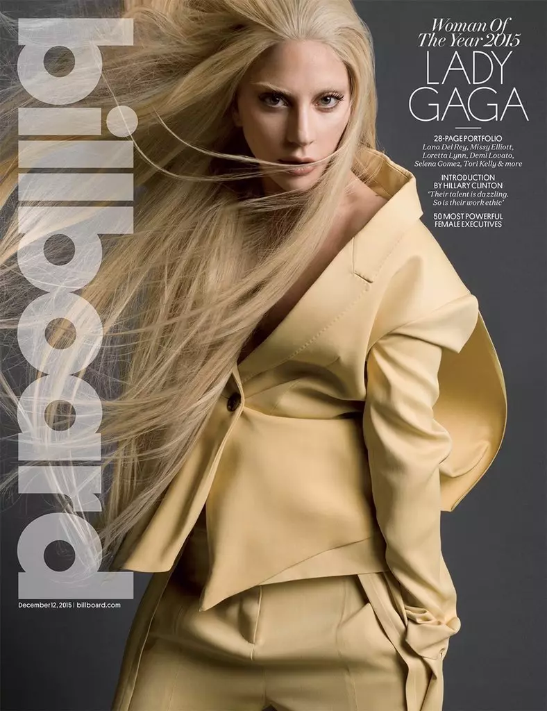 Lady Gaga sur Billboard Magazine decembro 2015 kovrilo