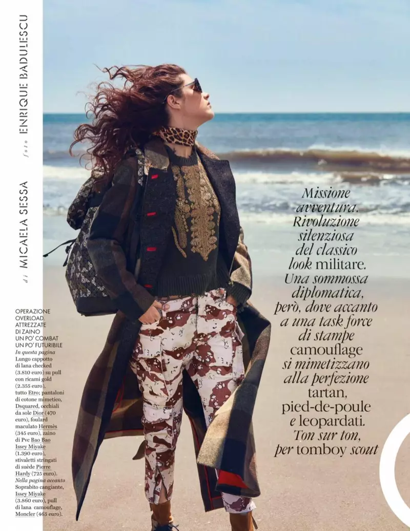 Anna Speckhart dans le numéro d'octobre du Elle Italie