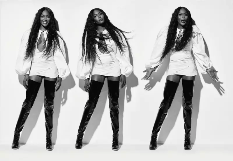 Supermodel Naomi Campbell yifotoje muri blus ya Jacquemus na Ellery ikibero kinini