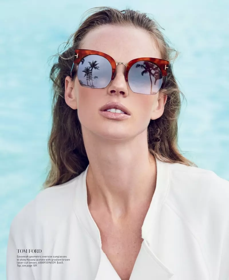 Tom Ford Eyewear Savannah 55MM ڪرپڊ ٻلي اکين جا چشما