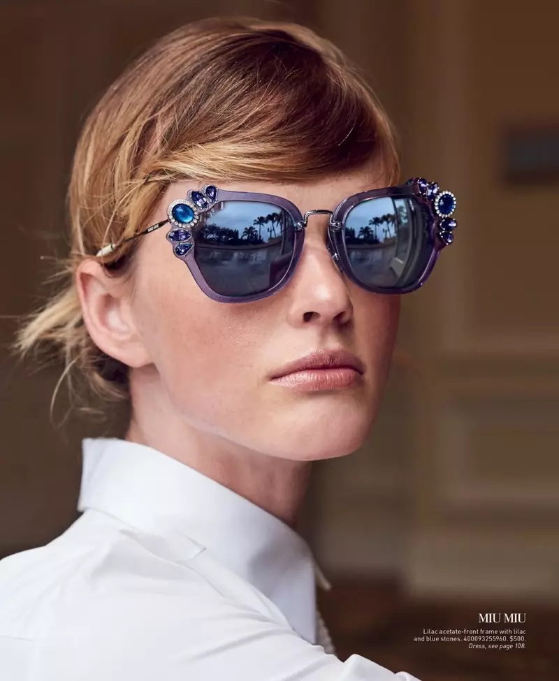 វ៉ែនតា Miu Miu 51MM Crystal-Embellished Square Sunglasses