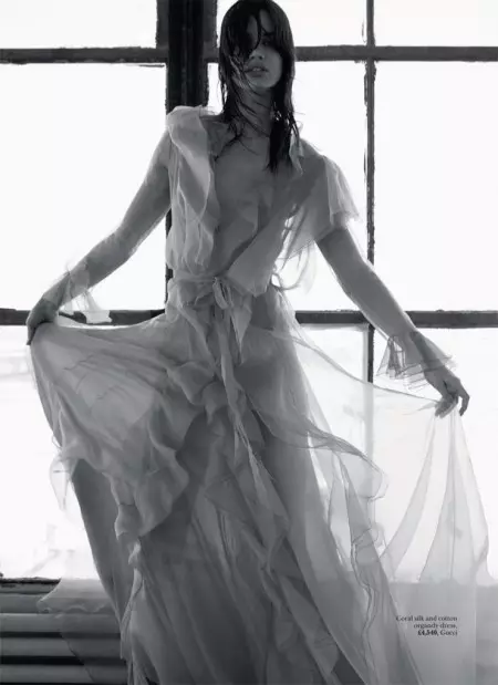 Rianne Ten Haken Models Romantic Ruffles for Marie Claire UK av David Roemer