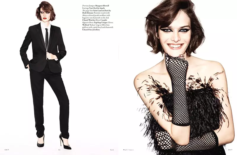 Sam Rollinson amavala monochrome kuyang'ana kwa mkonzi wamafashoni