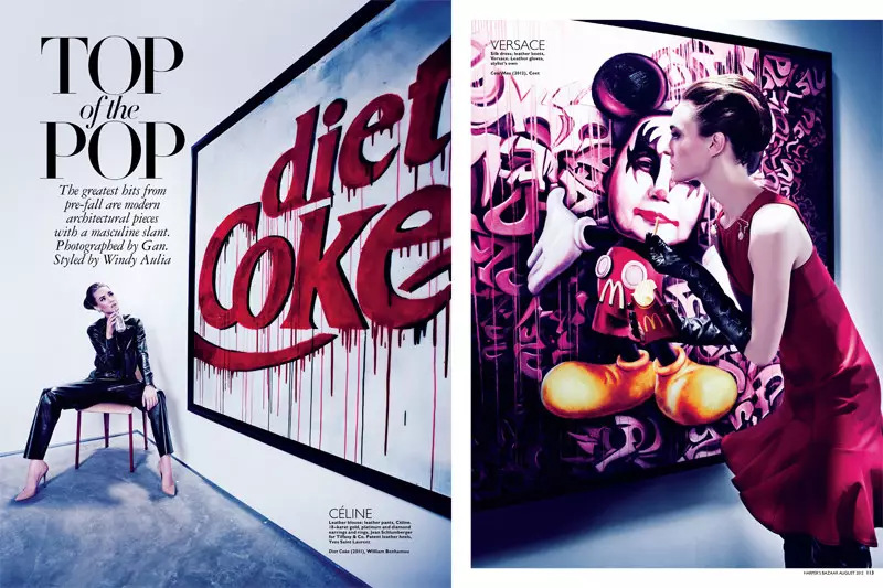 Gan Lenses Pop Art Fashion per Harper's Bazaar Singapore Agosto 2012 Cover Story