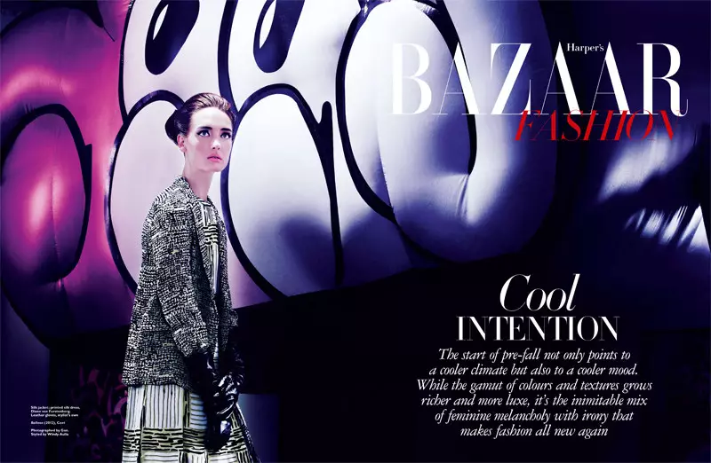 Gan Lenses Pop Art Mode för Harper's Bazaar Singapore Augusti 2012 Cover Story