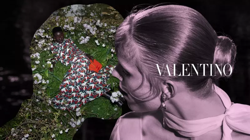 Adut Akech står foran Valentino efterår-vinter 2019-kampagne