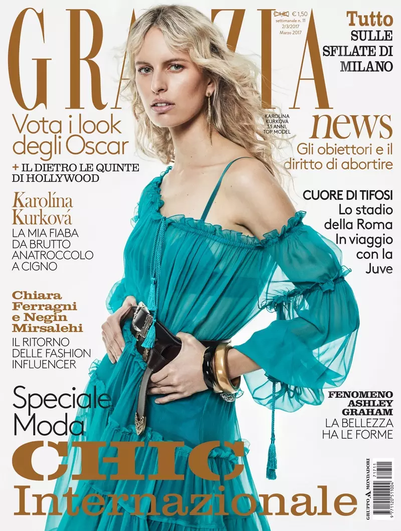Karolina Kurkova pa Grazia Italia March 2, 2017 Cover
