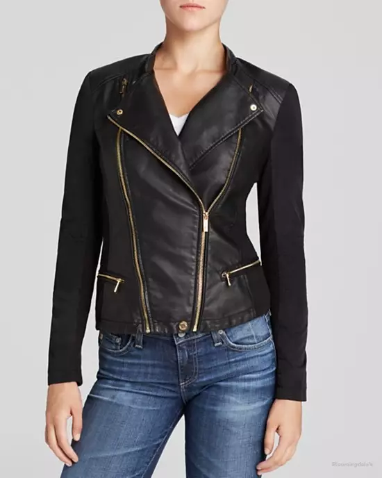 Calvin Klein Faux Leather Moto Jacket na makukuha sa Bloomingdale's sa halagang $198.00