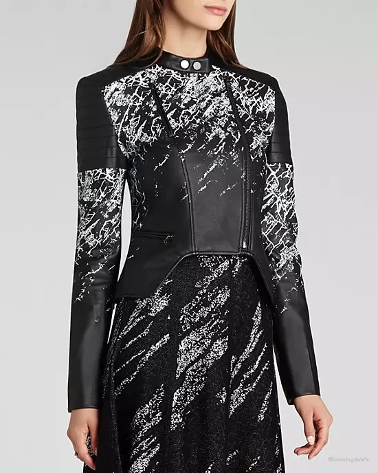 Jaket Moto BCBGMAXAZRIA Luis Printed Faux Leather boleh didapati di Bloomingdale pada harga $298.00