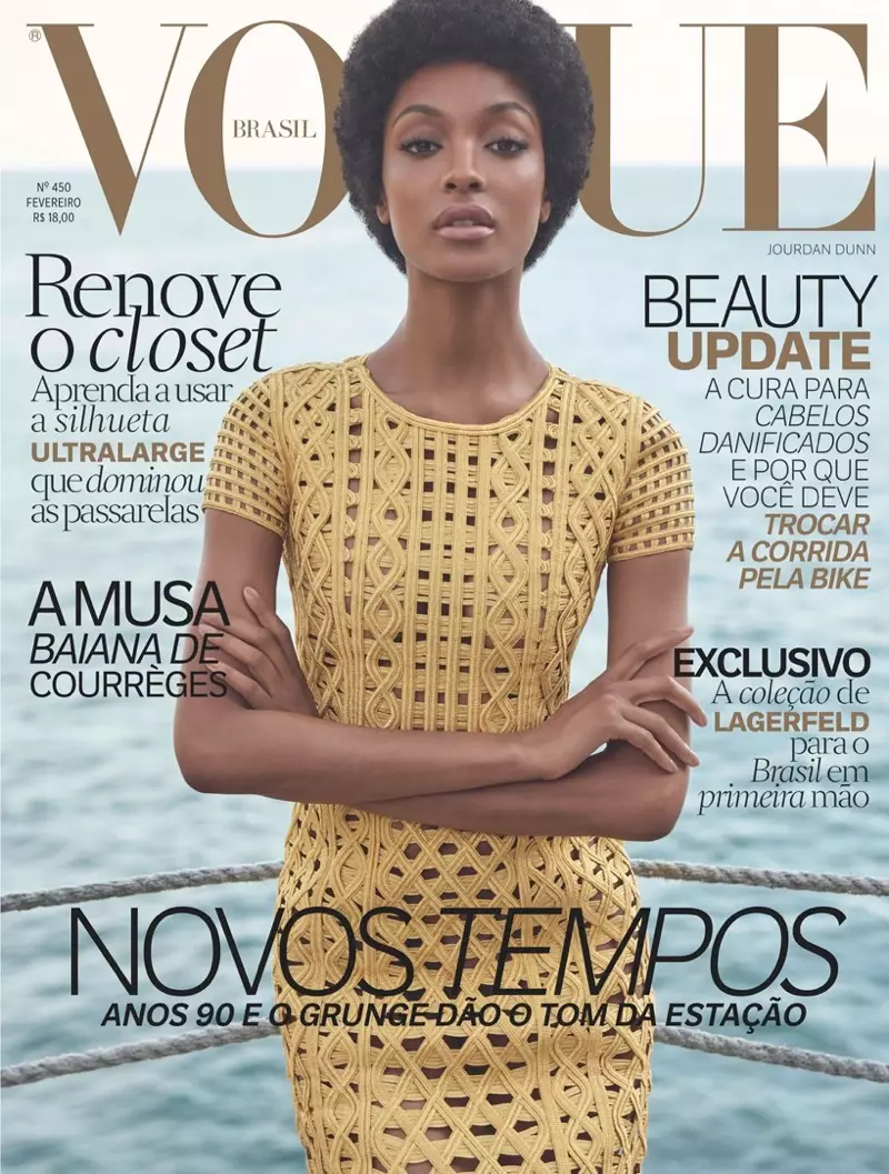 Jourdann Dunn on Vogue Brazil February 2016 cover