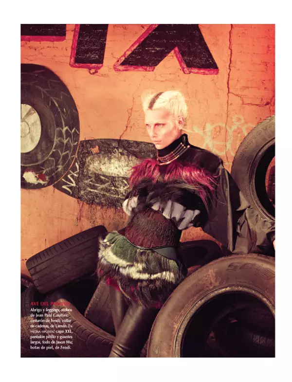 Aline Weber 為 2012 年 11 月的 Andreas Sjodin 的《Vogue》墨西哥版穿著時尚