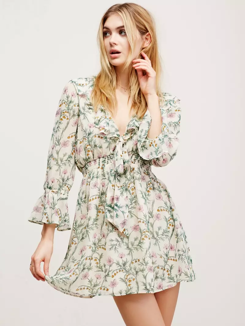 Free People Ruffle Me Up Floral Print Mini Hnav