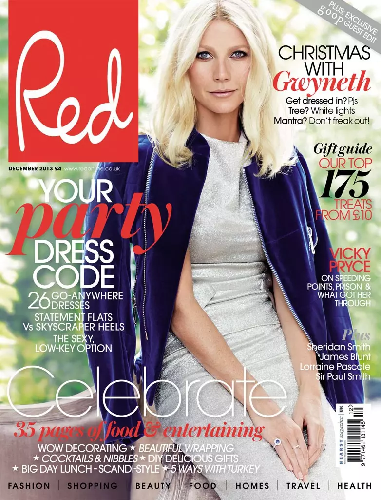 Gwyneth Paltrow yn sefyll dros Max Abadian yn Red Magazine Cover Shoot