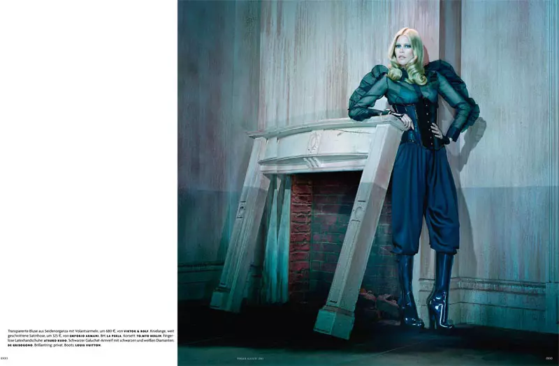 Claudia Schiffer ji hêla Miles Aldridge ve ji bo Vogue Germany Tebax 2011