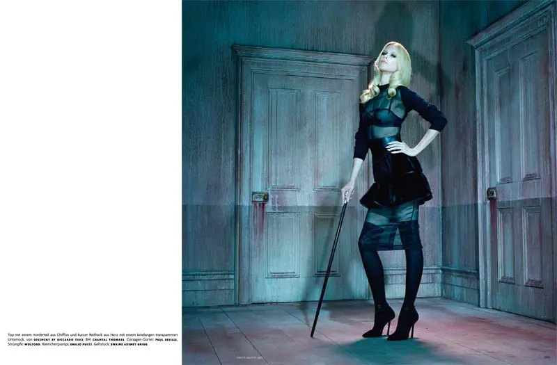 Claudia Schiffer de Miles Aldridge por Vogue Germany aŭgusto 2011