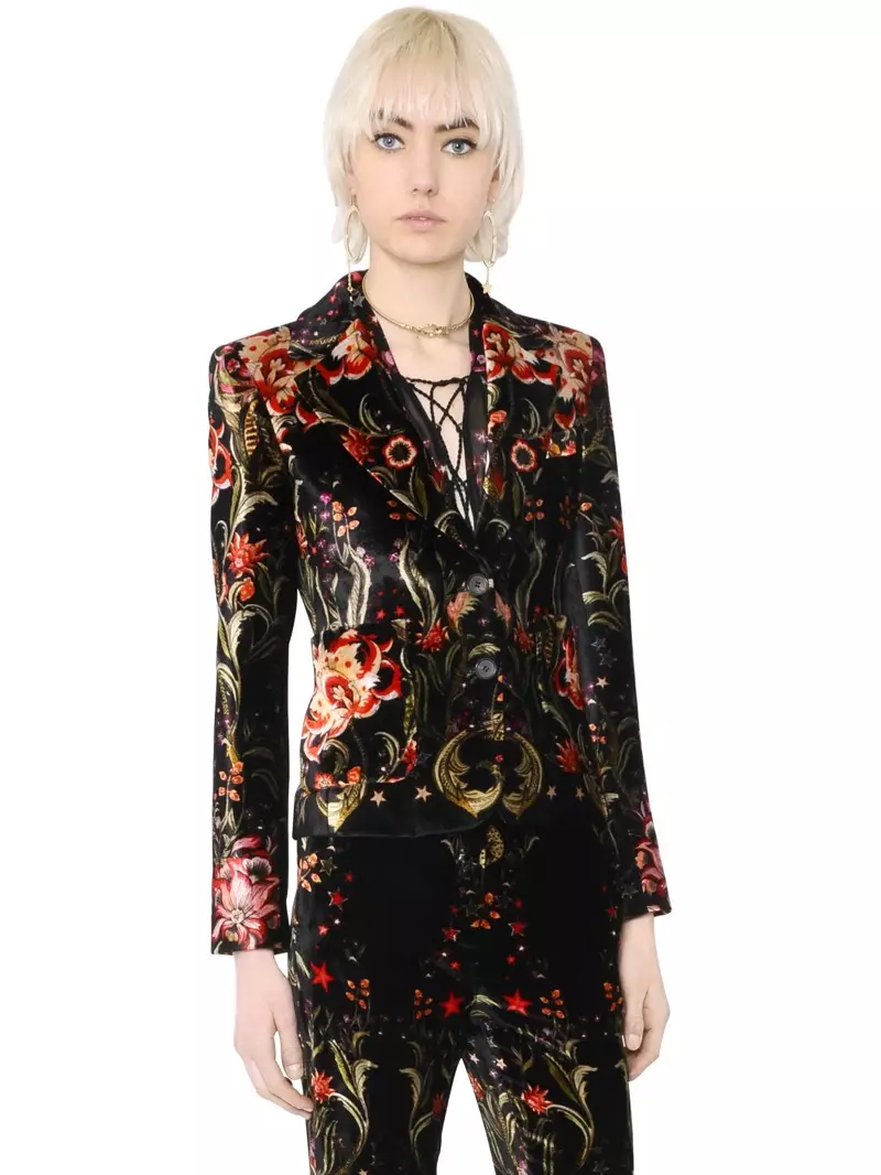 Roberto cavalli Galaxy Garden Printet Velvet Jacket