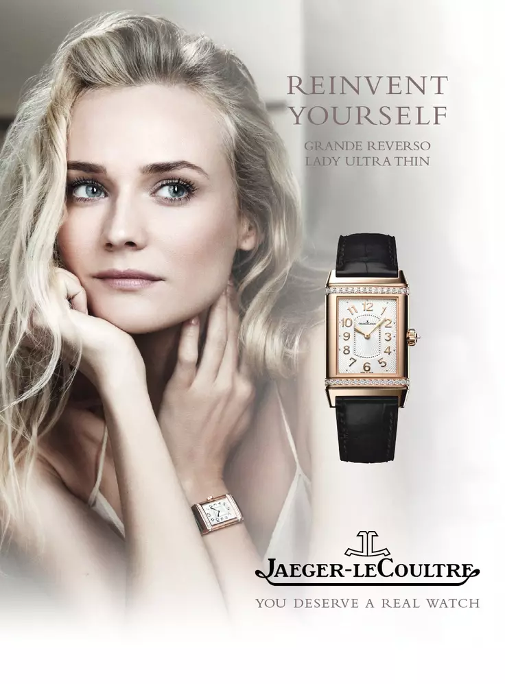 Даян Крюгер оглавява кампанията за часовници на Jaeger-LeCoultre пролет/лято 2015.