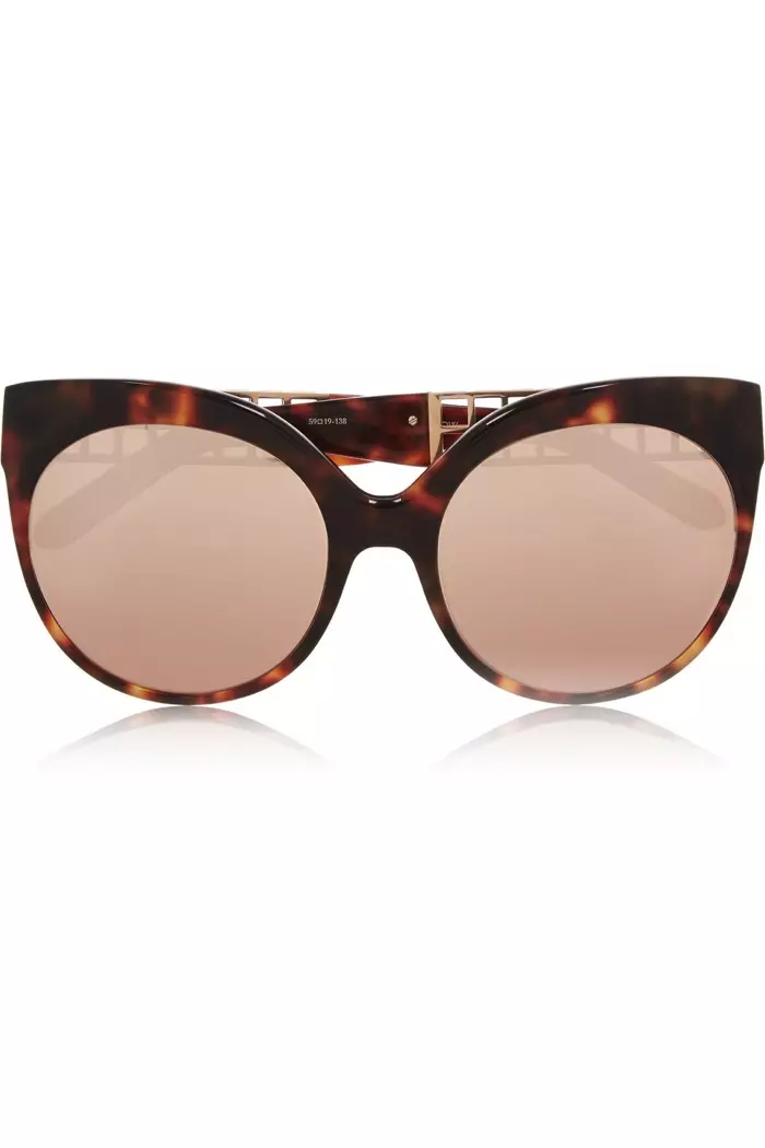 Linda Farrow Cat Eye Rose Gold Plated Mirrored Sunglasses