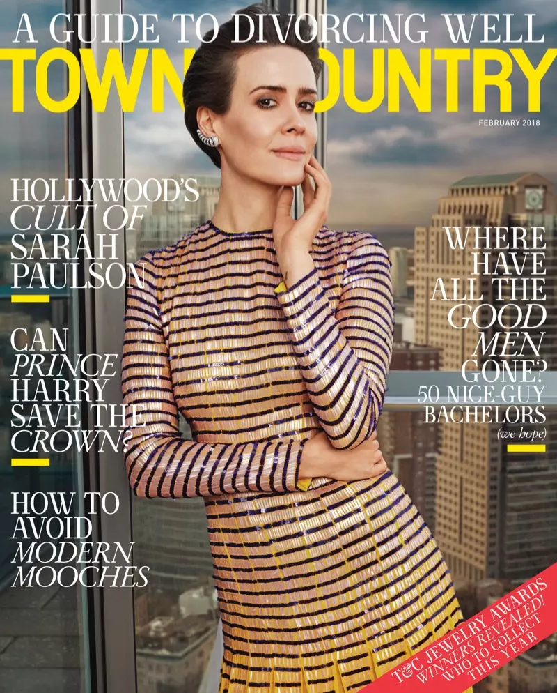 Sarah Paulson Town & Country 2018 оны хоёрдугаар сарын нүүрэнд